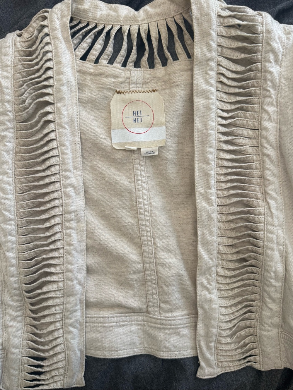 Hei Hei Anthropologie XS/S Beige Cropped Jacket - Picture 7 of 8